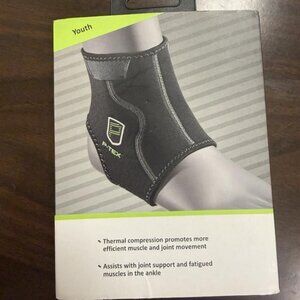 P-TEX Youth Ankle Sleeve Compression Support – Black/Gray – New in Box